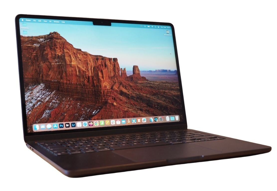 MacBook Air M3 black color open position